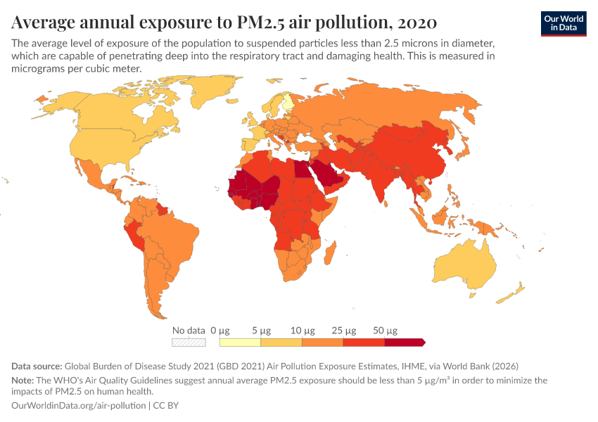 A thumbnail of the "Average annual exposure to PM2.5 air pollution" chart