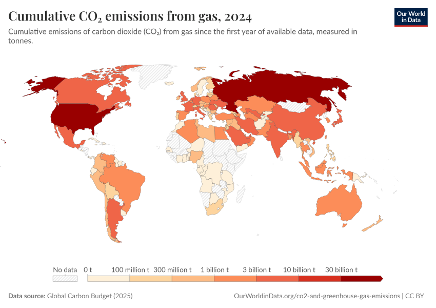A thumbnail of the "Cumulative CO₂ emissions from gas" chart