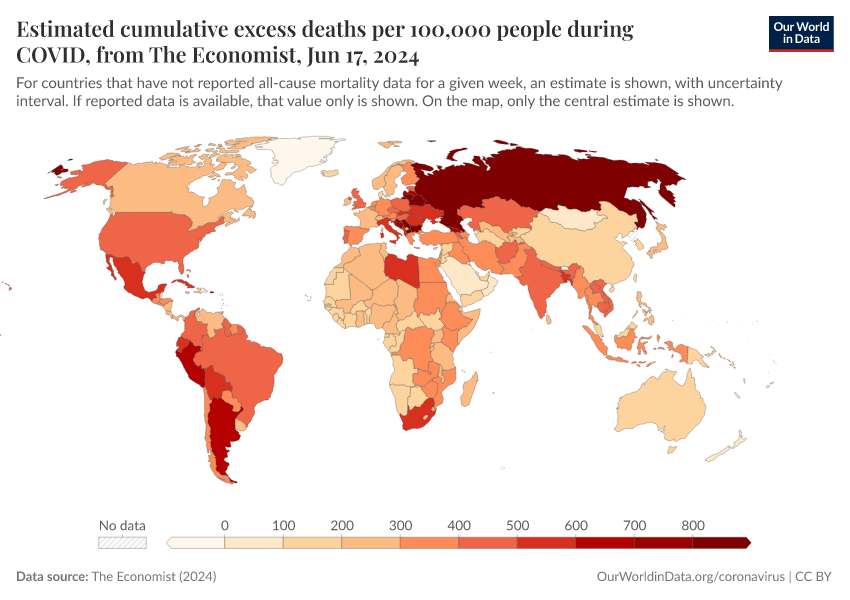 A thumbnail of the "Estimated cumulative excess deaths per 100,000 people during COVID, from The Economist" chart