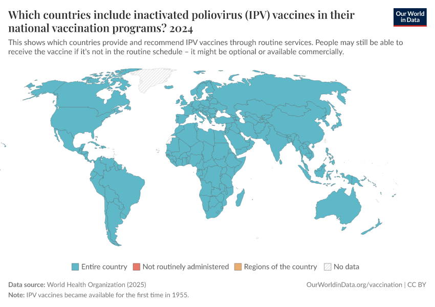 A thumbnail of the "Which countries include inactivated poliovirus (IPV) vaccines in their national vaccination programs?" chart