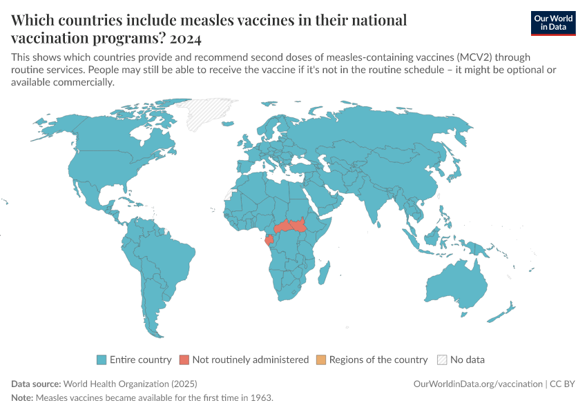 A thumbnail of the "Which countries include measles vaccines in their national vaccination programs?" chart