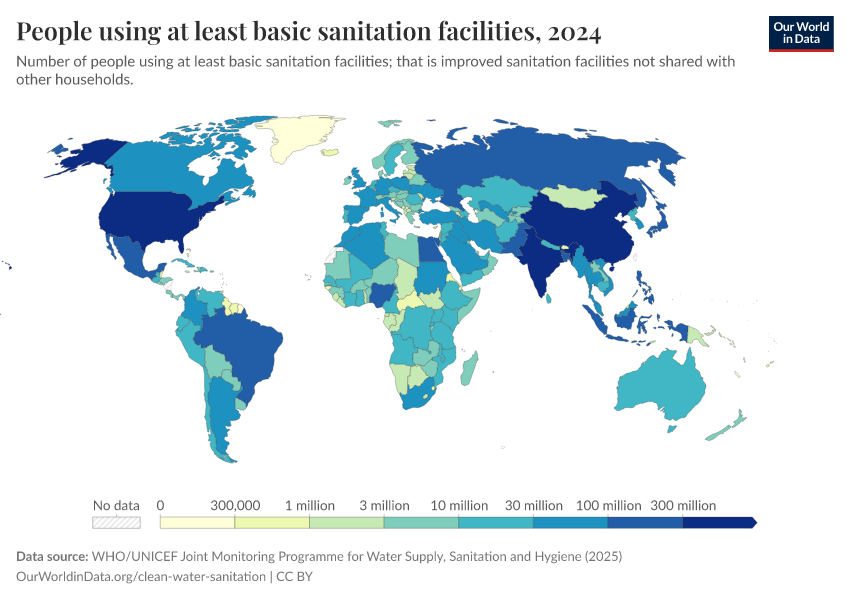 A thumbnail of the "Usage of at least basic sanitation facilities" chart