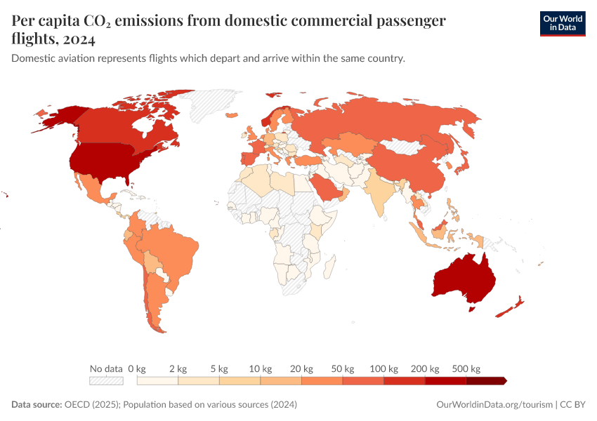 A thumbnail of the "Per capita  CO₂ emissions from domestic commercial passenger flights" chart
